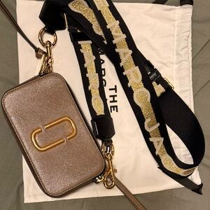 Marc Jacobs Tan Crossbody Bag with Gold Accents
